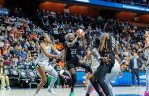 Aces Dominate Connecticut Sun Behind A’ja Wilson’s Historic Double-Double