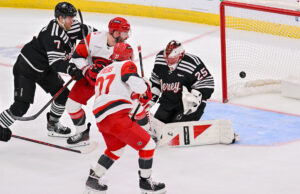 Svechnikov’s Hat Trick Powers Hurricanes Past Devils
