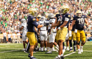 Notre Dame Cruises Past Rice As Carr, Defense Lead 52-0 Rout